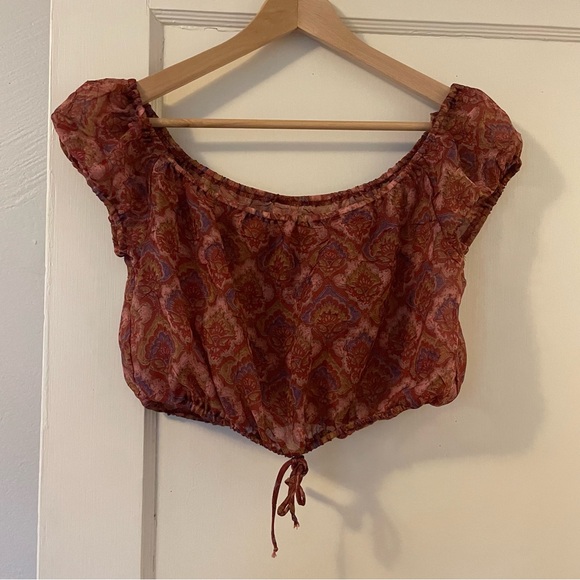 To the Max Sheer Boho Off-the-Shoulder Crop Top - Picture 1 of 6